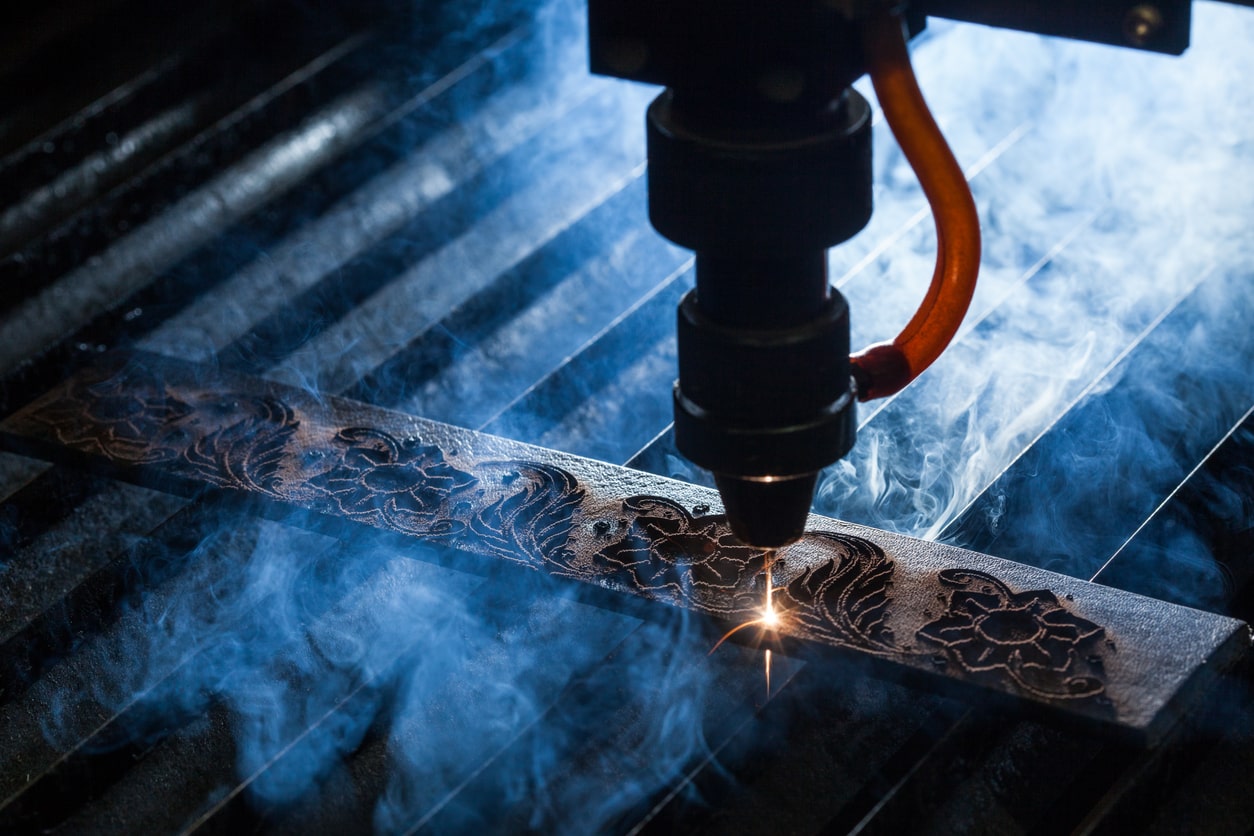 Photo of laser machine working on leather engraving ideas